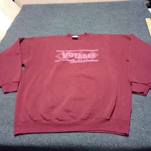 VINTAGE Voyager School Sweater Maroon 2XL XXL‎ Santee Heavyweight USA Made